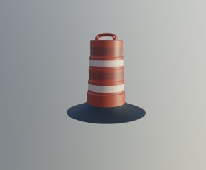 3D road barrel model