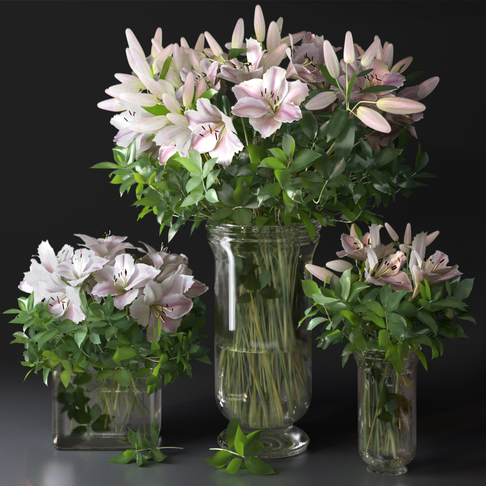 Flower Bouquet Vase Decor 3d Model Turbosquid 1482659