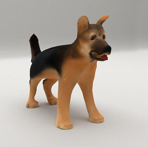 3D rigged puppy animations model