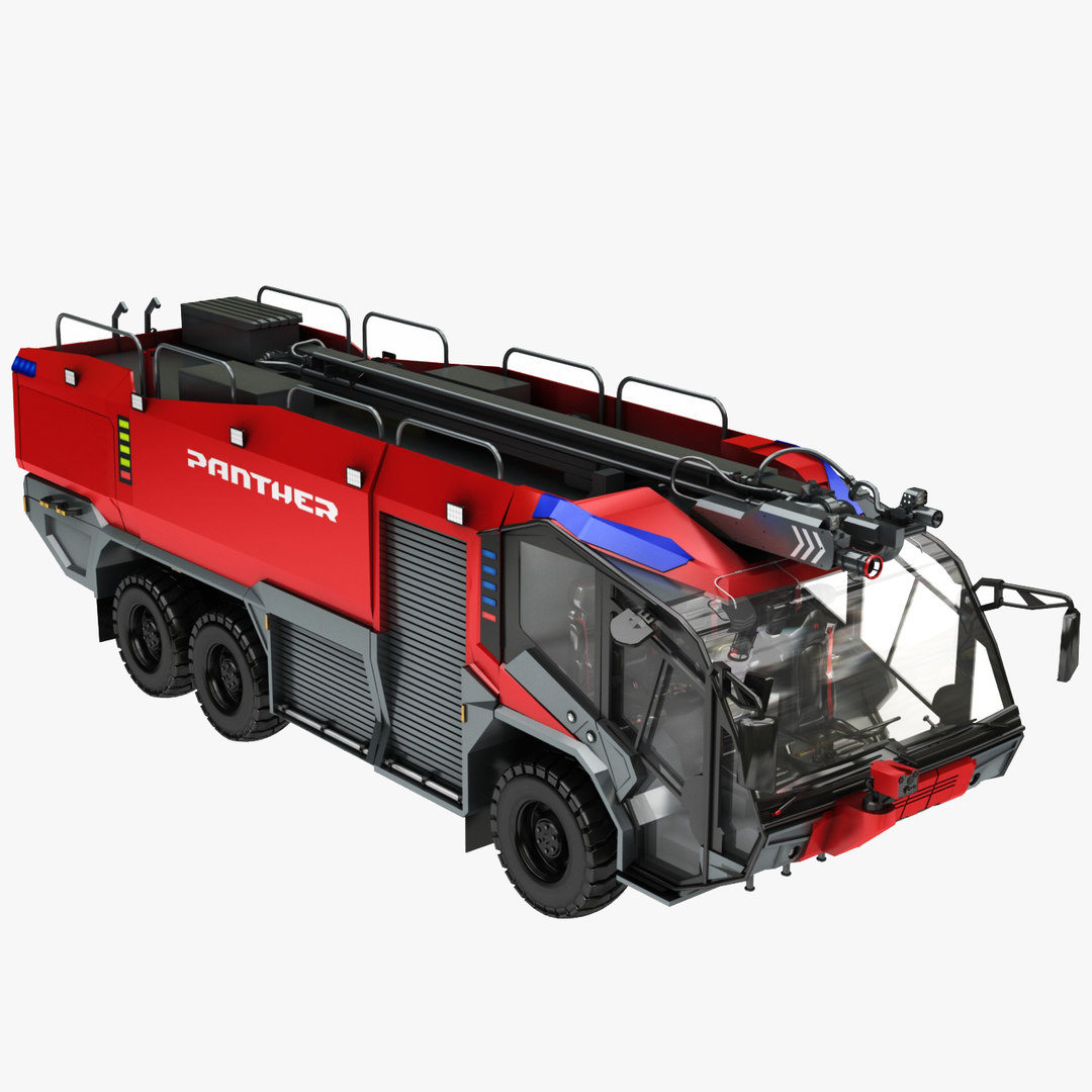 3D rosenbauer truck yellow red model - TurboSquid 1482785