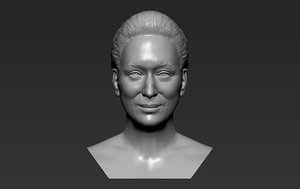 3D meryl streep bust ready model