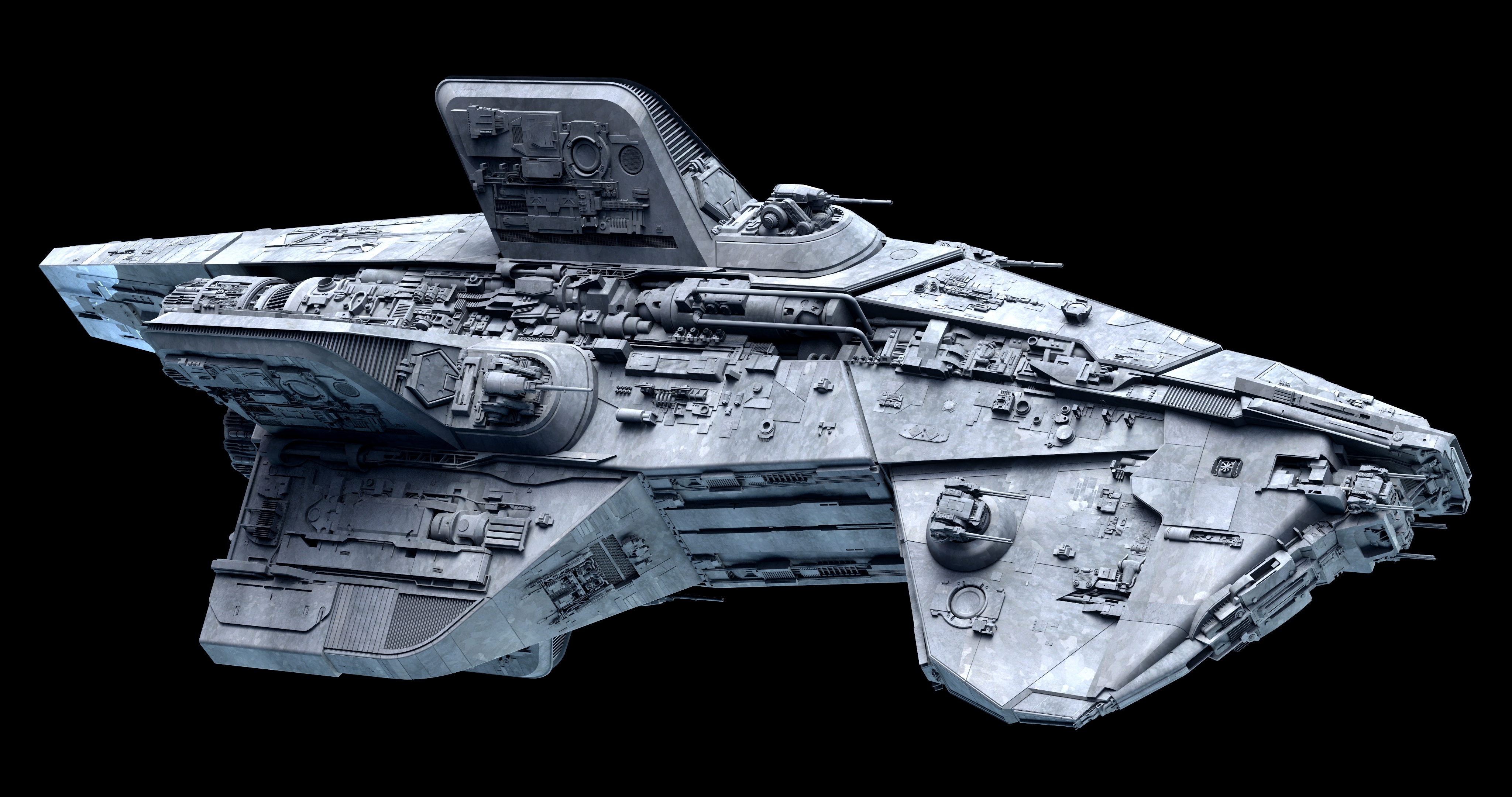 3d mandalorian cruiser space ship