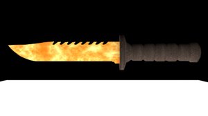 3D knife fiery