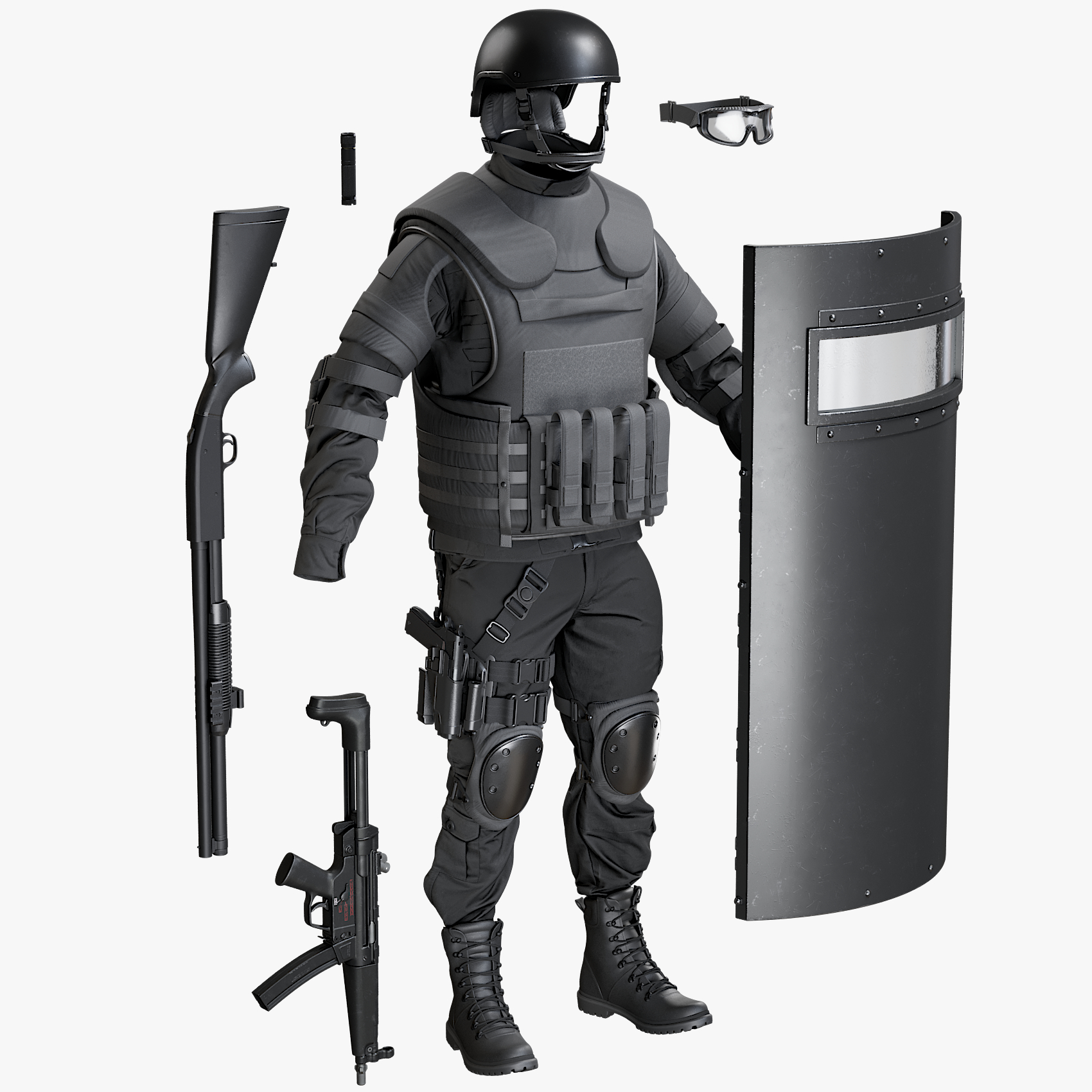 3D uniform swat equipment model TurboSquid 1483039
