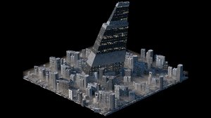 3D scifi city modular