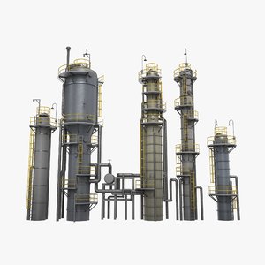 3D refinery towers model