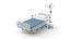 3D hospital bed iv stand model