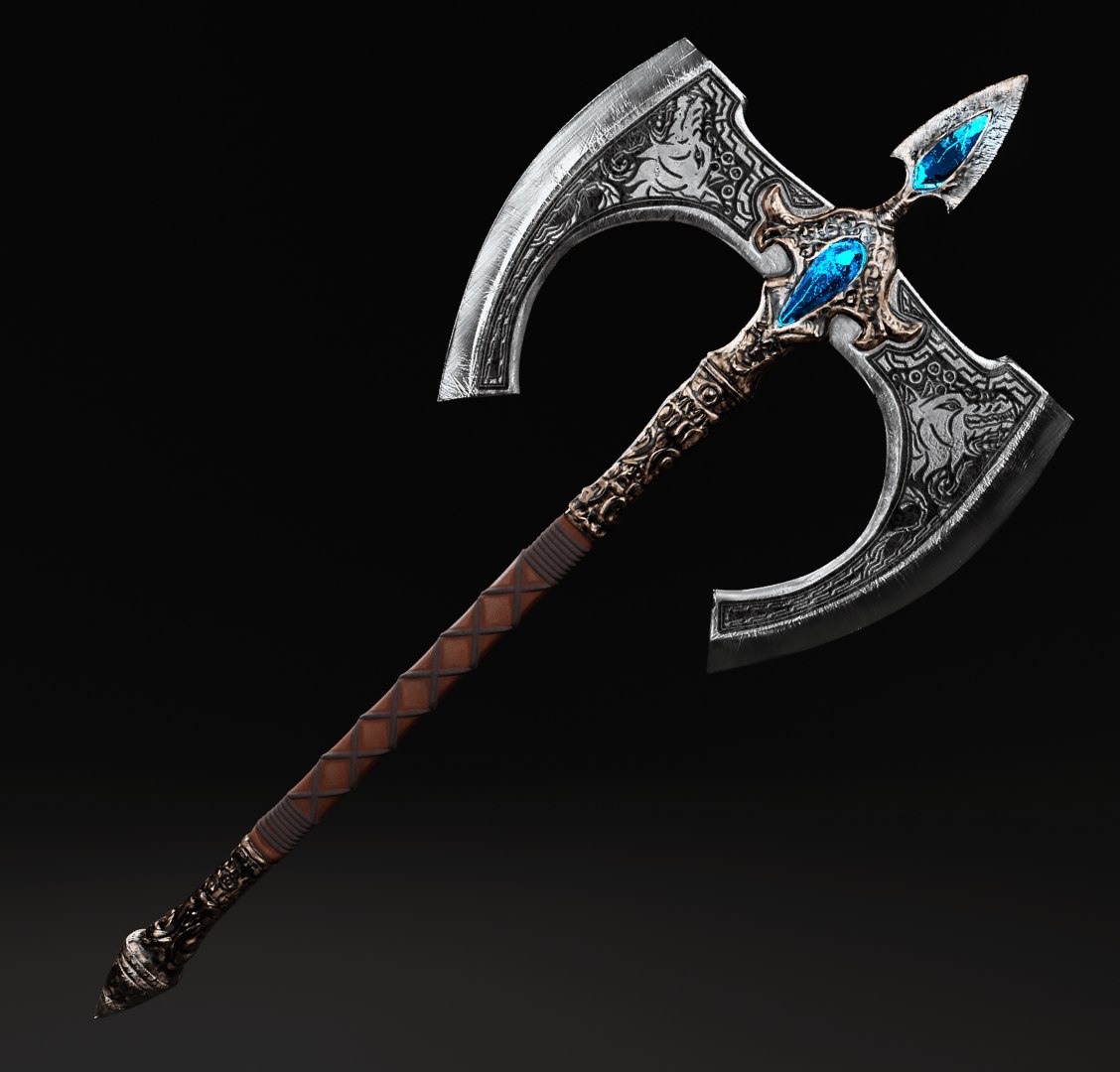 Engraved battle axe 3D - TurboSquid 1483236