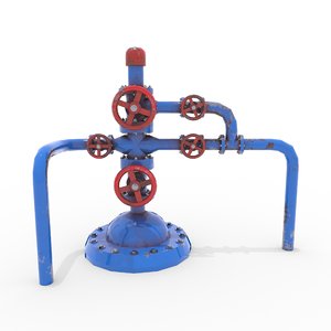 oil pumpjack wellhead 3D model