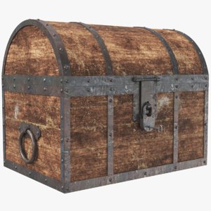 3D real old chest model