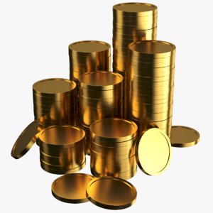 3D gold coins
