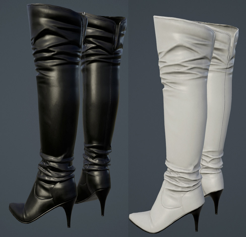 3d Boots Hight Heel Model Turbosquid 1483350 