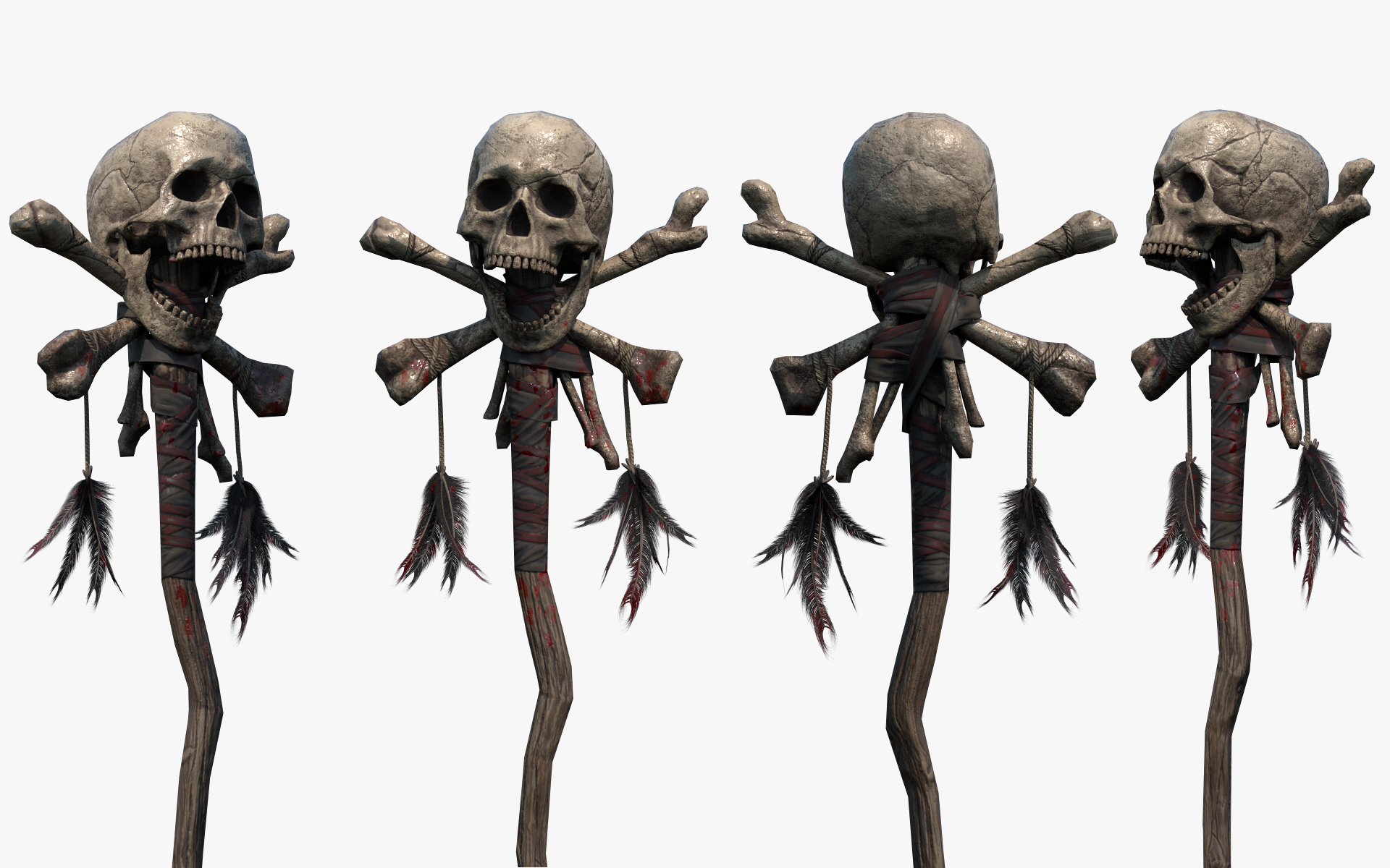 3D skull staff pbr - TurboSquid 1483415