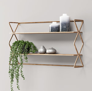 style brass shelves 3D