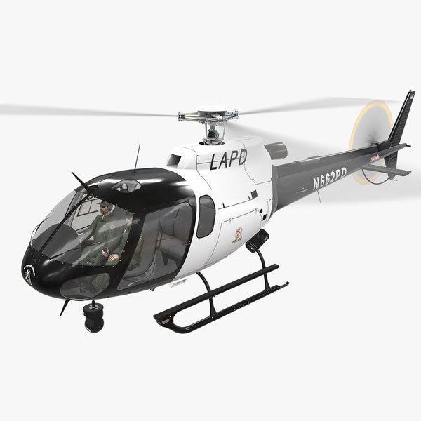 Helicopter As 350 Animation Lapd 3d Model Turbosquid