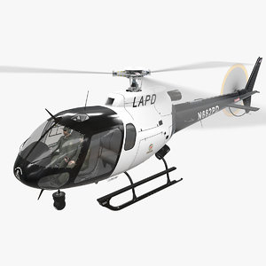 helicopter as-350 animation lapd 3D model