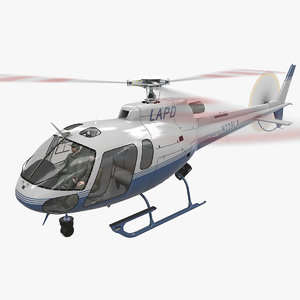 3D helicopter as-350 animation 3 model