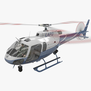 helicopter as-350 animation 2 3D model