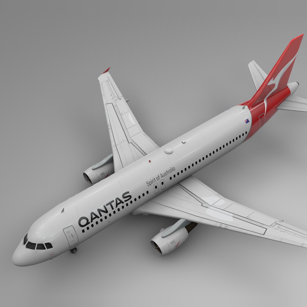 Qantas airbus a320 l458 3D - TurboSquid 1482041