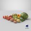 3D fruits vegetables hi polys