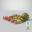 3D fruits vegetables hi polys