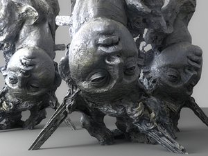 3D angel s head monumen