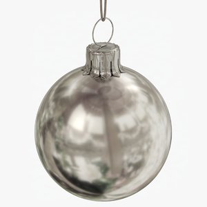 christmas ball silver glossy model