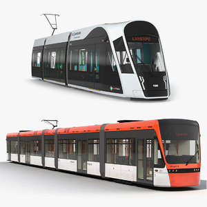 3D trams luxembourg rail model