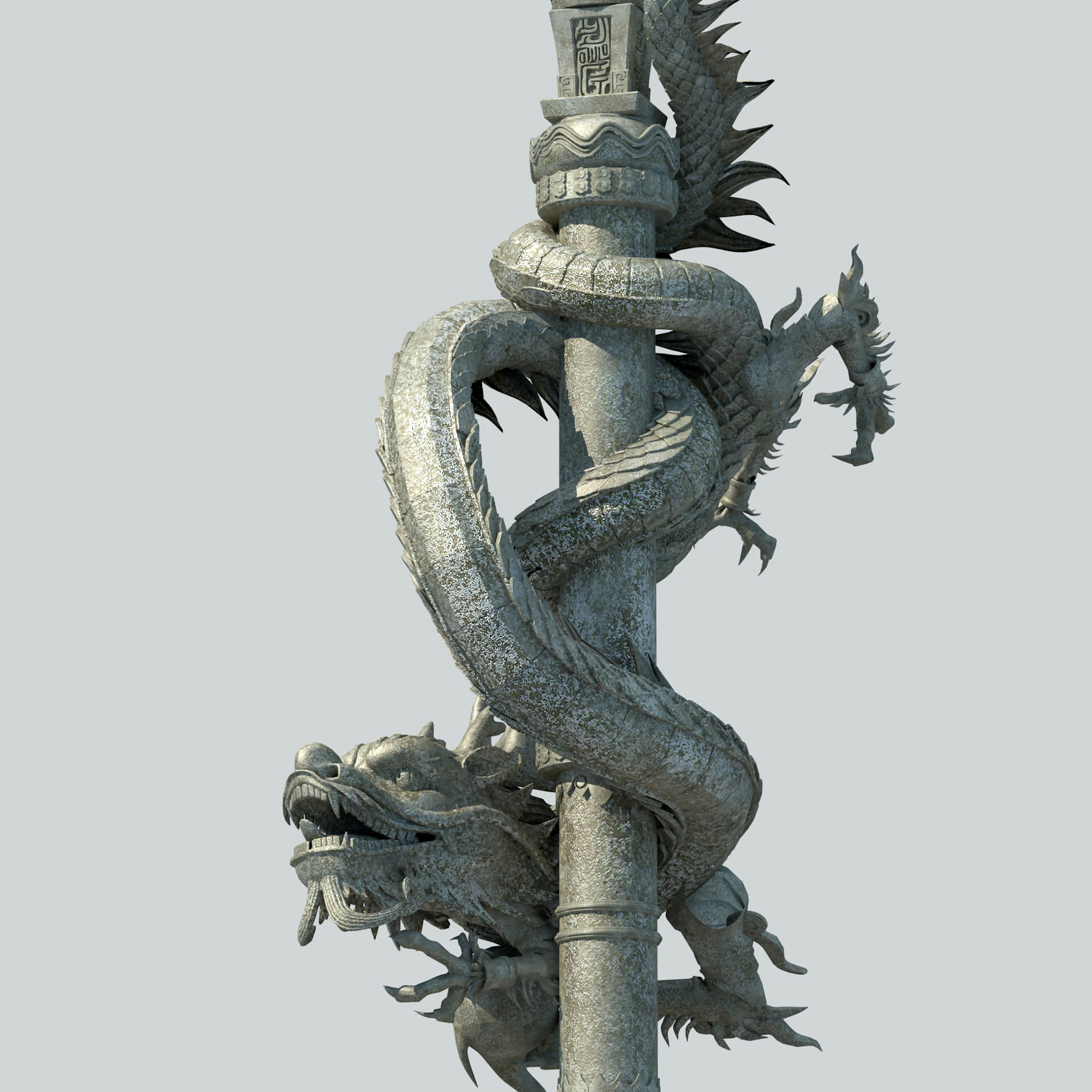 3D chinese dragon pillar TurboSquid 1484090