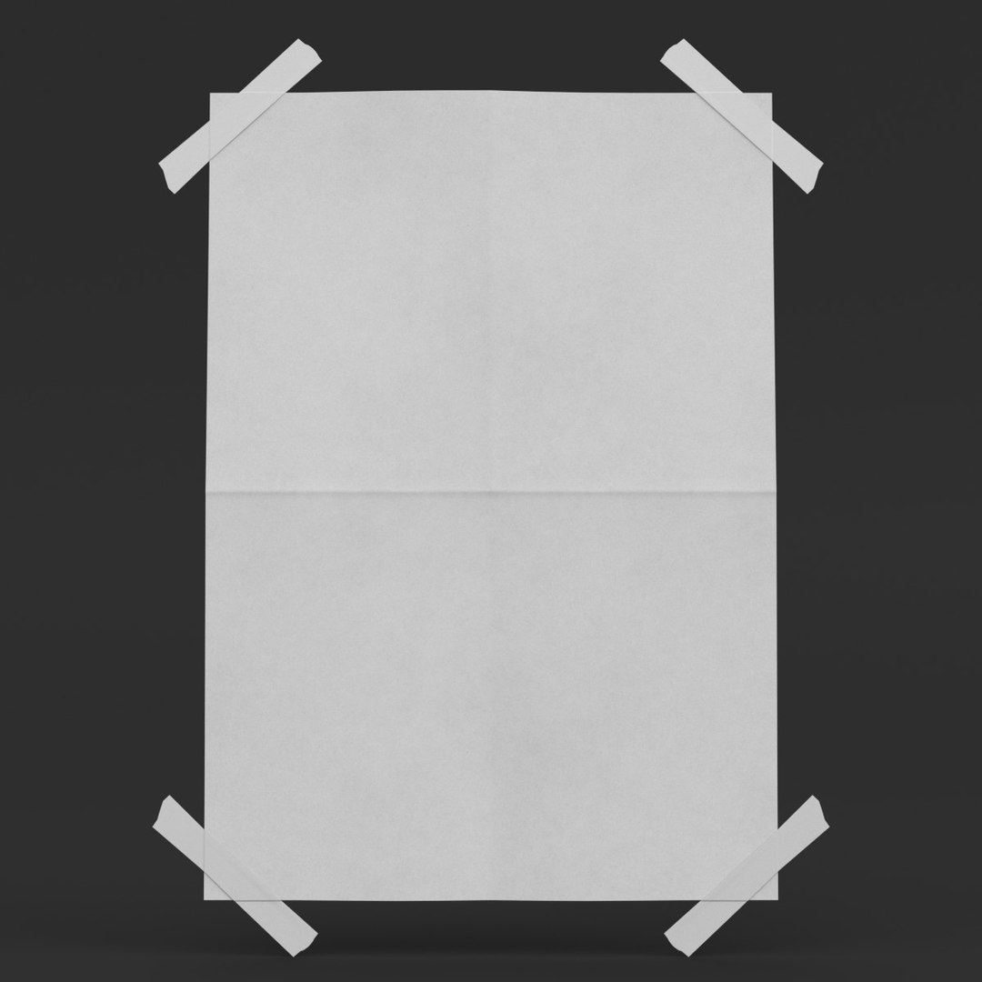 3D poster mockup sticky tape model TurboSquid 1484153