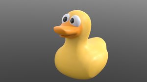 3D rubber toy duck animation rig model