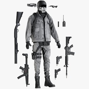3D model equipment terrorist