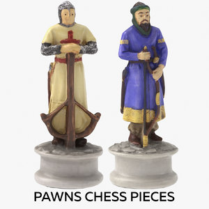 pawns chess pieces 3D model