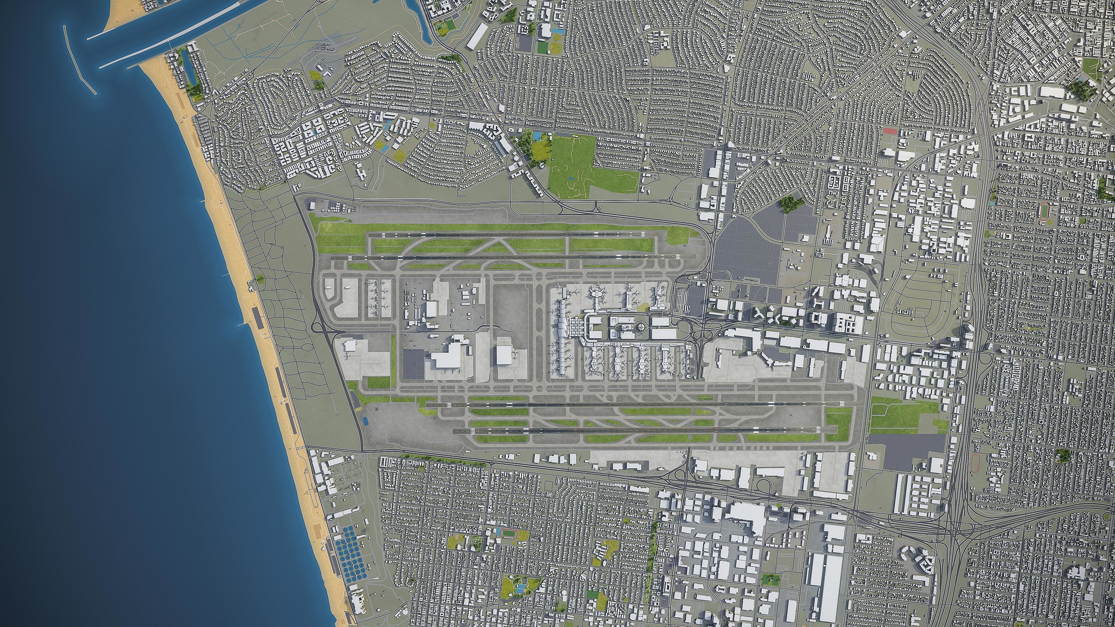 洛杉矶机场平面图图片