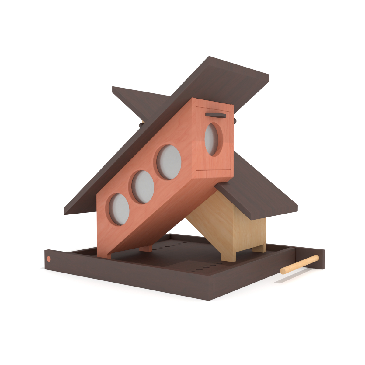 Wooden Bird Feeder X 3d Model Turbosquid 1484571