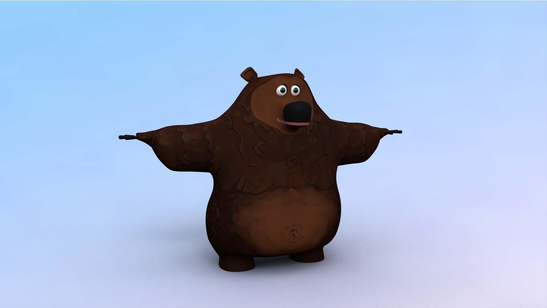 程式化的卡通熊3d模型