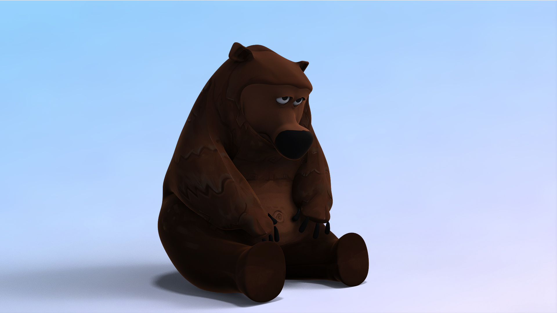 程式化的卡通熊3d模型