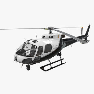 helicopter as-350 edmonton police 3D model