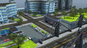 3D pack city buildings props model