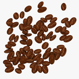 coffee beans bunch objects 3D