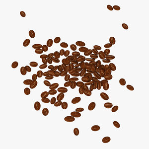 3D coffee beans bunch objects model
