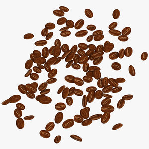 3D model coffee beans bunch objects