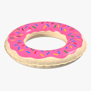 3D pink doughnut swimming pool