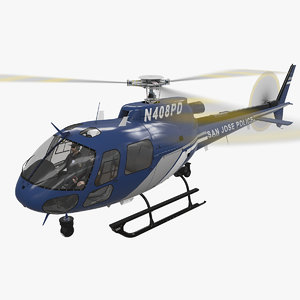 helicopter as-350 san jose 3D model