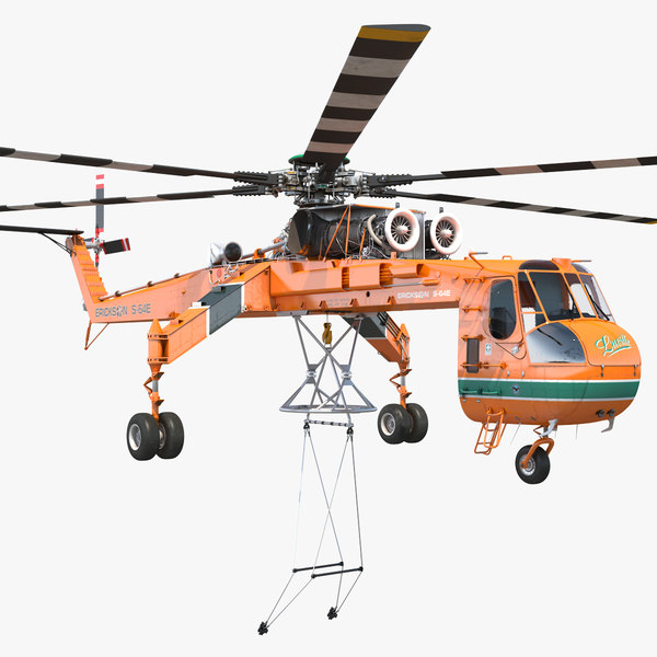 Modele 3d De Greement D Helicoptere Sikorsky S 64 Skycrane Lourd Turbosquid