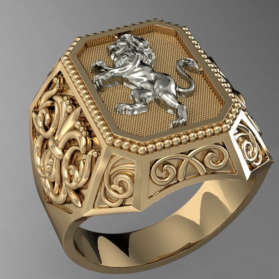 ring heraldic lion 3D model TurboSquid 1485082