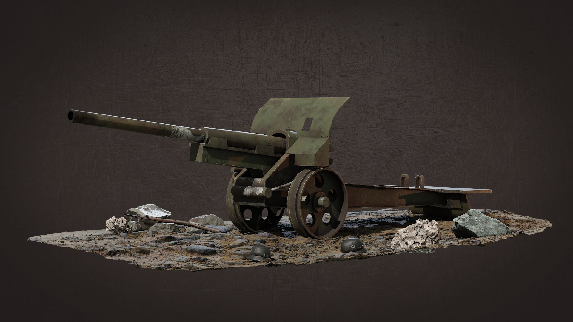 15cm Kanone 16 Kanone 1. Weltkrieg 3DModell TurboSquid 1403971