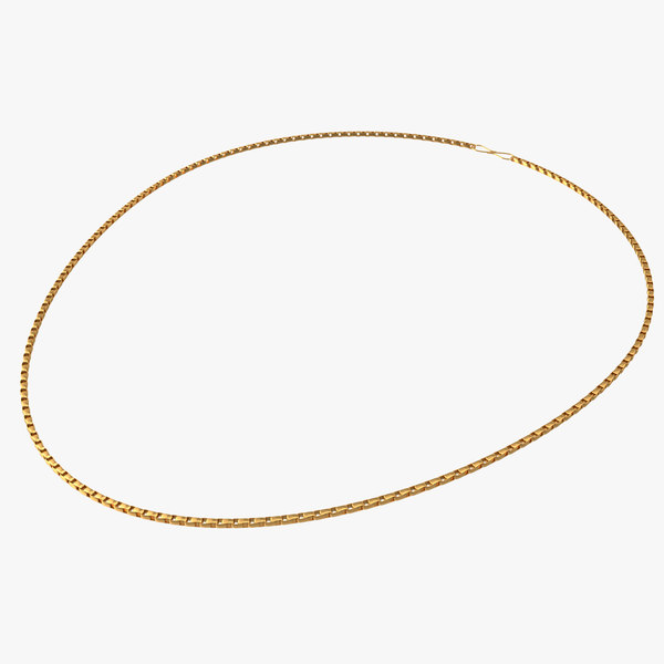 gold chain necklace 3D model