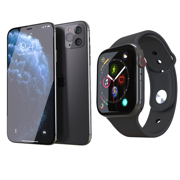 modelo 3d Phone 11 Pro Max y Apple Watch 4 - TurboSquid 1485226