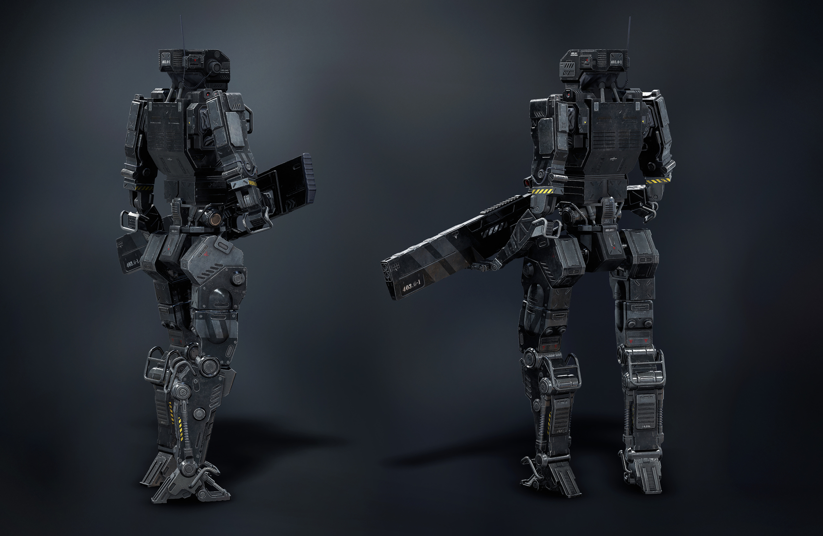 3D robot soldier black - TurboSquid 1485224